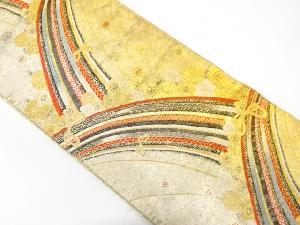 アンティーク　変わり青海波に組紐・梅模様織り出し袋帯（材料）